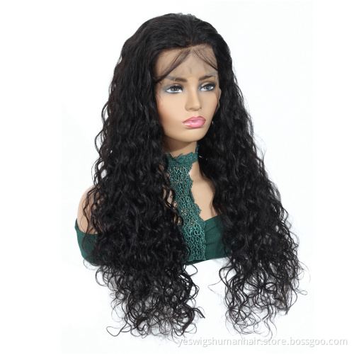 Natural Wavy Hair Wig Frontal Lace Pre Plucked Brazilian Mink Human Hair Lace Front Water Wave Wigs Large Stock Dropshipping